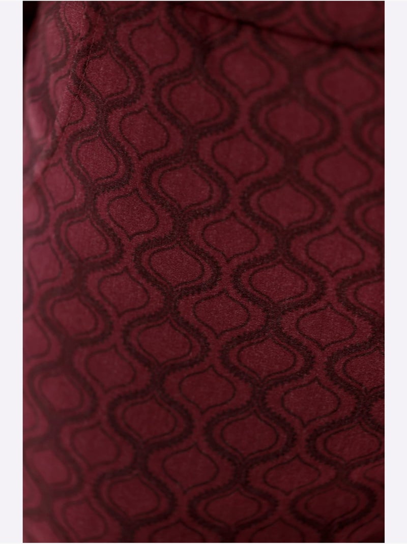 Pantalon en bengaline imprimé graphique - taille courte - moda vilona Bordeaux - Kiabi