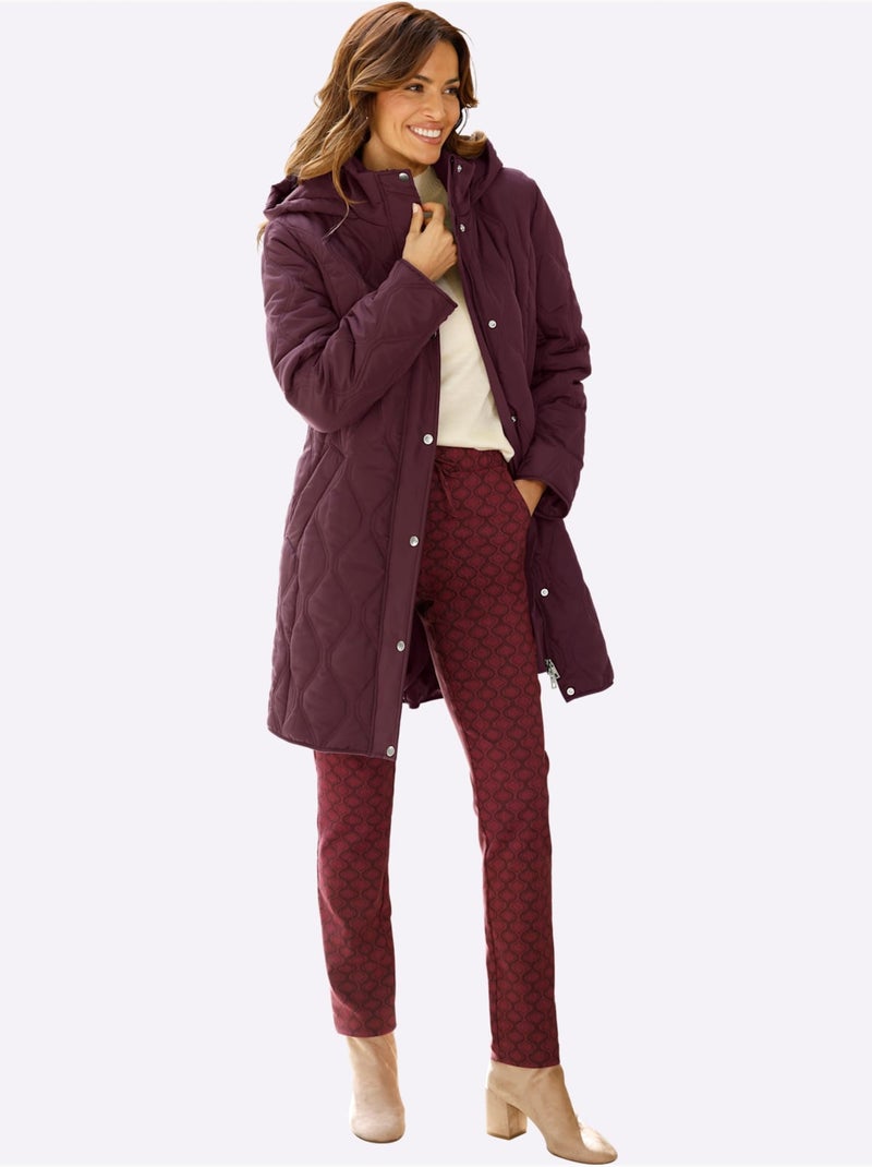 Pantalon en bengaline imprimé graphique - taille standard - moda vilona Bordeaux - Kiabi