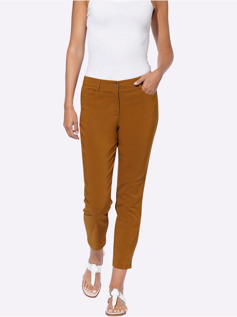 Pantalon En Bengaline Jambes étroites - Taille Standard - Helline Ambre - Kiabi