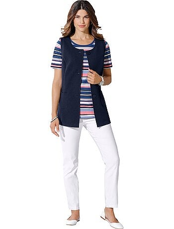 Pantalon En Bengaline Qualité Extensible - Taille Courte - Moda Vilona