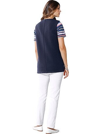 Pantalon En Bengaline Qualité Extensible - Taille Courte - Moda Vilona