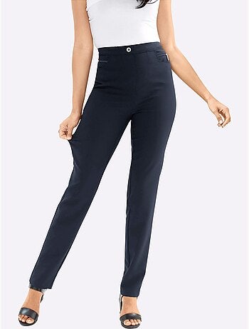 Pantalon En Bengaline Qualité Extensible - Taille Courte - Moda Vilona