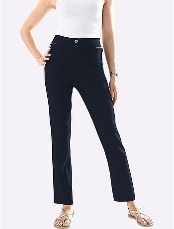 Pantalon En Bengaline Qualité Extensible - Taille Courte - Moda Vilona