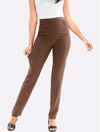 Pantalon En Bengaline Qualité Extensible - Taille Courte - Moda Vilona