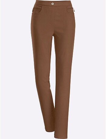 Pantalon En Bengaline Qualité Extensible - Taille Courte - Moda Vilona
