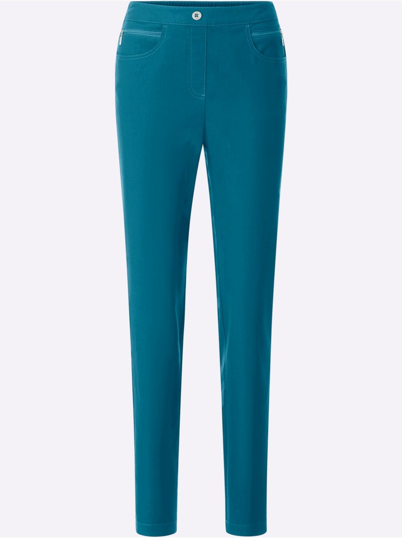 Pantalon En Bengaline Qualité Extensible - Taille Standard - Moda Vilona Bleu pétrole - Kiabi