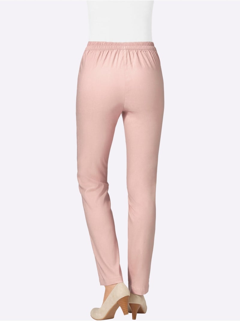 Pantalon En Bengaline Qualité Extensible - Taille Standard - Moda Vilona Rose - Kiabi