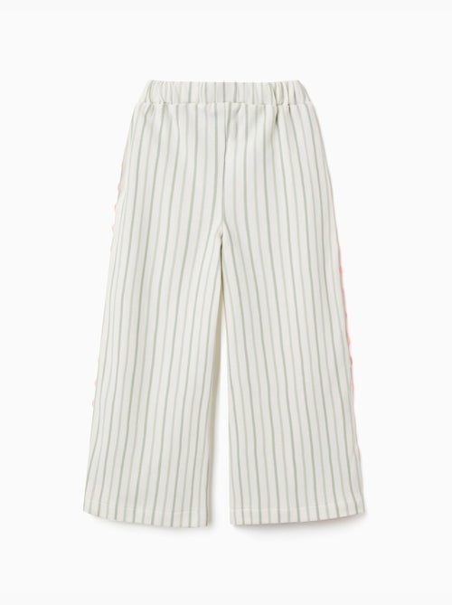 Pantalon en coton à rayures avec galon ric rac - Kiabi Pantalon en coton à rayures avec galon ric rac - Kiabi