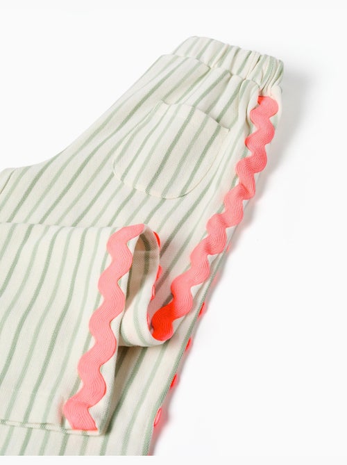 Pantalon en coton à rayures avec galon ric rac - Kiabi Pantalon en coton à rayures avec galon ric rac - Kiabi