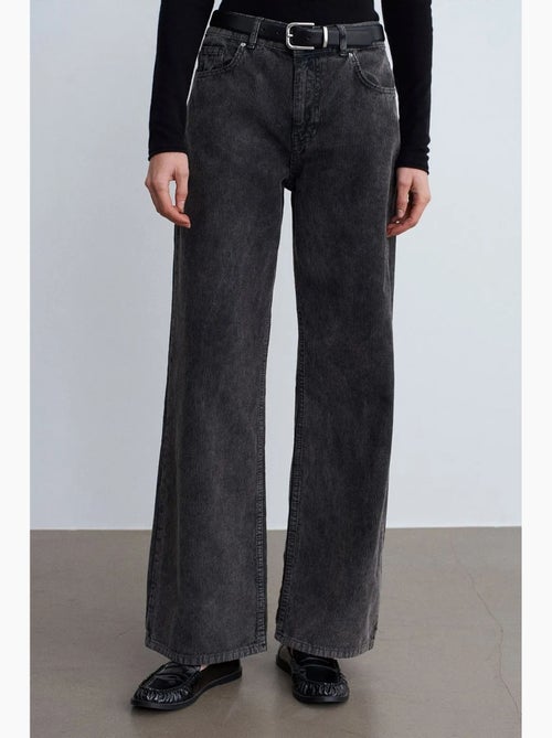Pantalon en coton à taille haute et jambe large dilvin - Kiabi Pantalon en coton à taille haute et jambe large dilvin - Kiabi