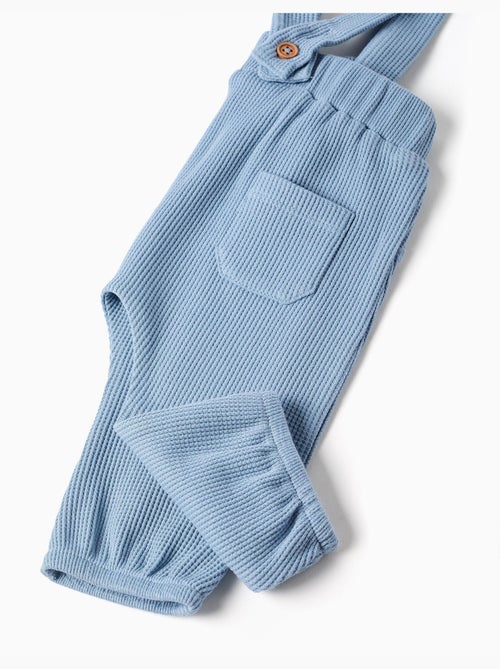 Pantalon en coton à texture gaufrée avec bretelles - Kiabi