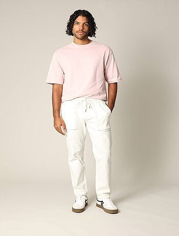 Pantalon en coton avec poches, taille élastiquée et cordon 'Deeluxe'