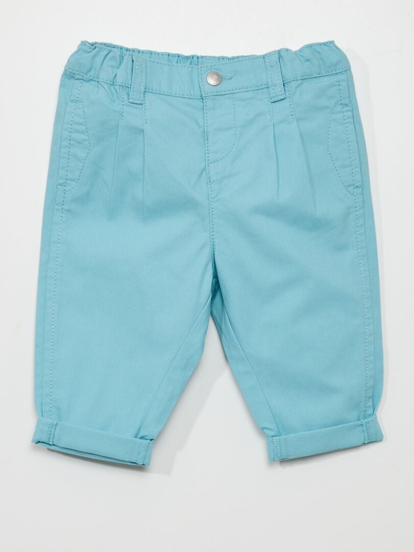 Pantalon en coton Bleu - Kiabi
