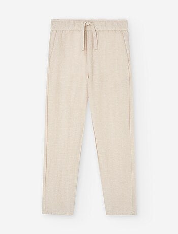 Pantalon en Coton et Lin avec Cordon