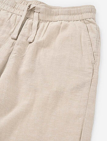 Pantalon en Coton et Lin avec Cordon