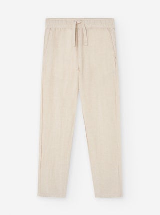 Pantalon en Coton et Lin avec Cordon