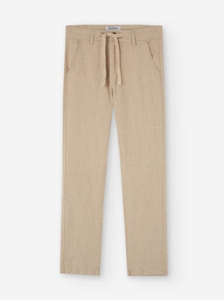 Pantalon en Coton et Lin avec Cordon