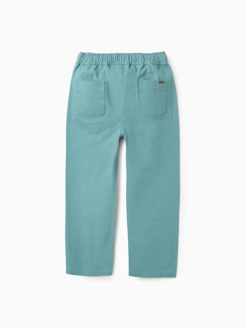 Pantalon en Coton et Lin Bleu clair - Kiabi