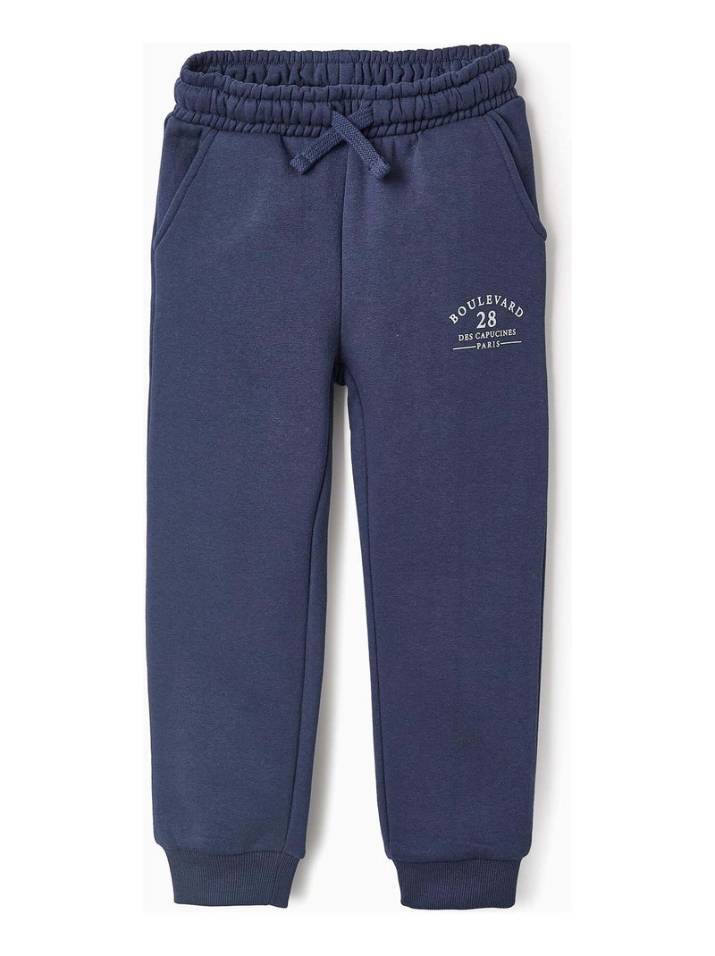 Pantalon en Coton Gratté Bleu foncé - Kiabi