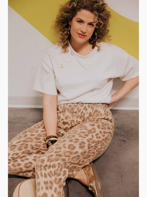 Pantalon en coton imprimé peau de bête PAPRIKA - Kiabi