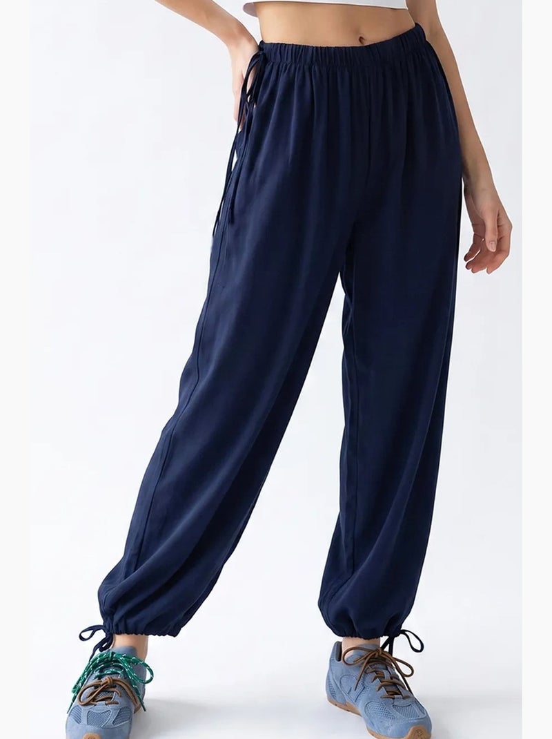 Pantalon en coton mixray Bleu marine - Kiabi