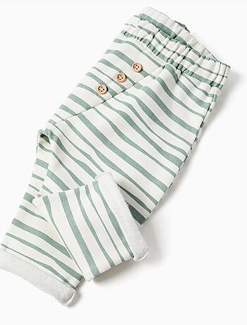 Pantalon en coton peigné à rayures