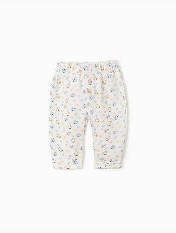 Pantalon en coton peigné avec motif coloré