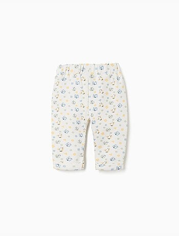Pantalon en coton peigné avec motif coloré