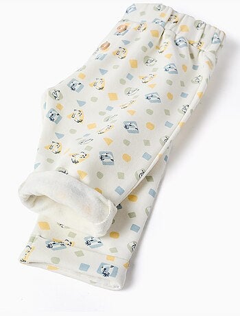 Pantalon en coton peigné avec motif coloré
