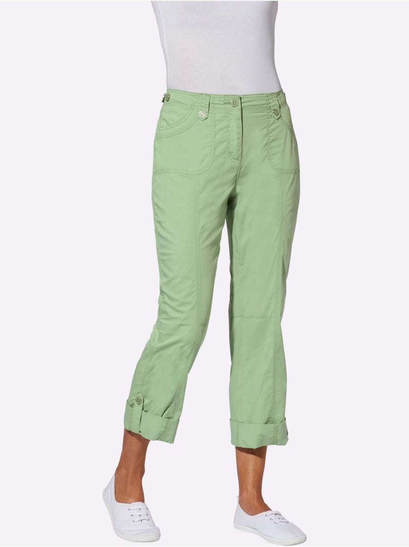 Pantalon En Coton Qualité Coton - Taille Courte - Witt Vert eucalyptus - Kiabi