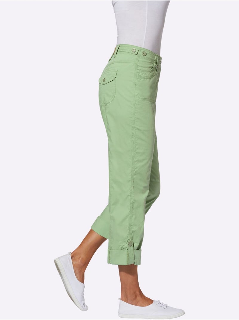 Pantalon En Coton Qualité Coton - Taille Courte - Witt Vert eucalyptus - Kiabi