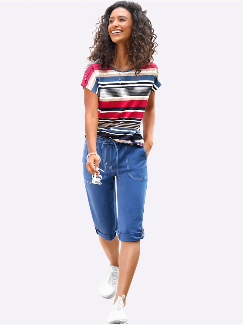 Pantalon En Coton Qualité Coton - Taille Standard - Helline Bleu jean - Kiabi