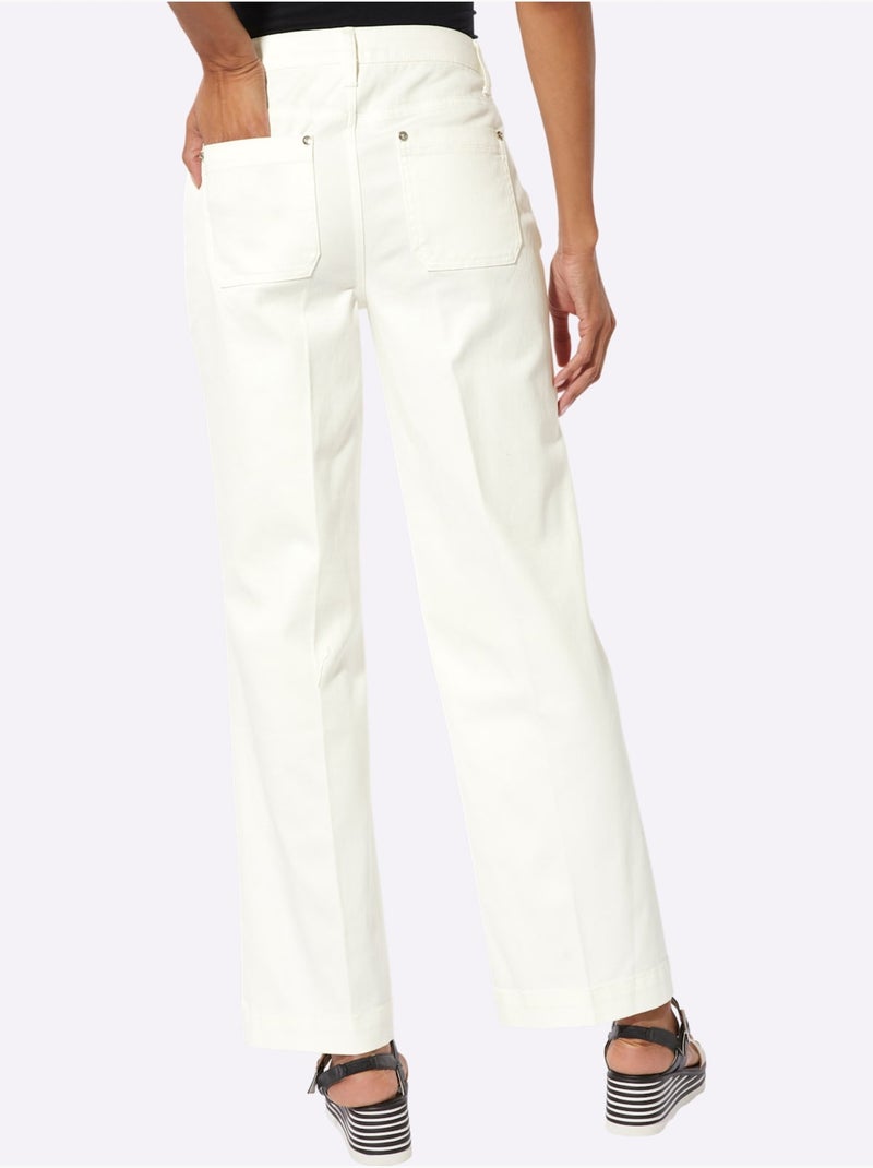 Pantalon en coton qualité coton doux sur la peau - taille standard - helline Ecru - Kiabi