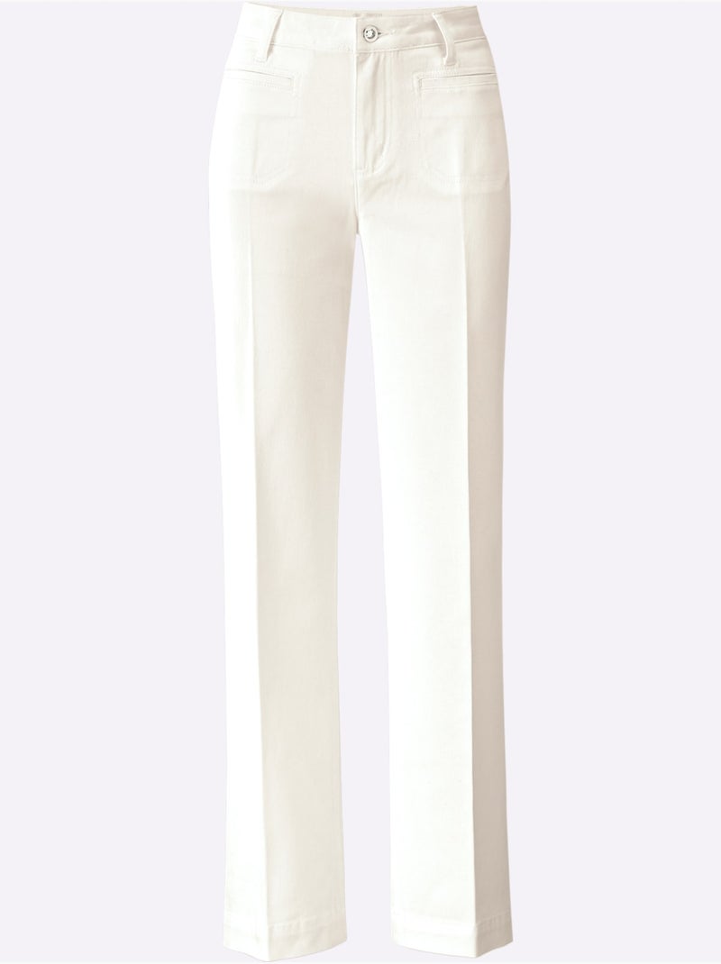 Pantalon en coton qualité coton doux sur la peau - taille standard - helline Ecru - Kiabi