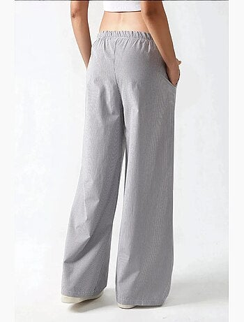 Pantalon en coton rayé à taille élastique hiccup