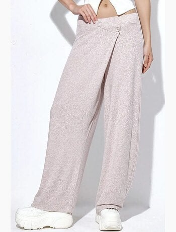 Pantalon en crêpe à jambe large et taille haute busem