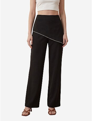 Pantalon en crêpe à jambe large et taille haute my fashion