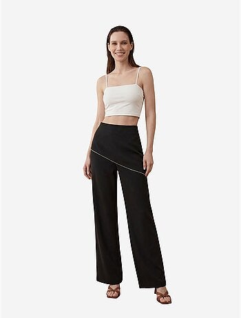 Pantalon en crêpe à jambe large et taille haute my fashion