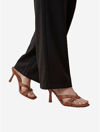 Pantalon en crêpe à jambe large et taille haute my fashion
