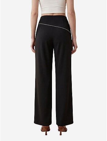 Pantalon en crêpe à jambe large et taille haute my fashion