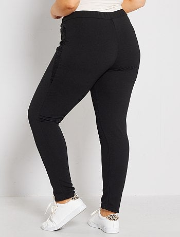 Pantalon en crêpe avec dentelle - Kiabi