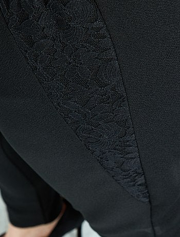 Pantalon en crêpe avec dentelle - Kiabi