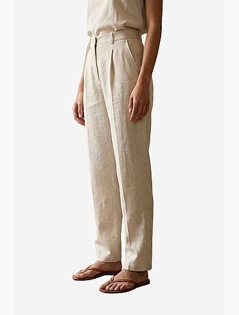 Pantalon en crêpe taille haute à jambe droite my fashion