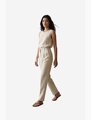 Pantalon en crêpe taille haute à jambe droite my fashion