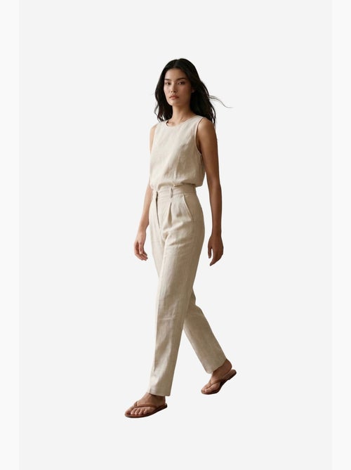 Pantalon en crêpe taille haute à jambe droite my fashion - Kiabi Pantalon en crêpe taille haute à jambe droite my fashion - Kiabi