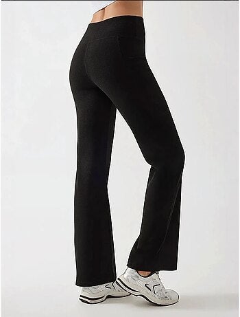 Pantalon en crêpe taille haute à jambes larges