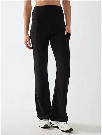 Pantalon en crêpe taille haute à jambes larges