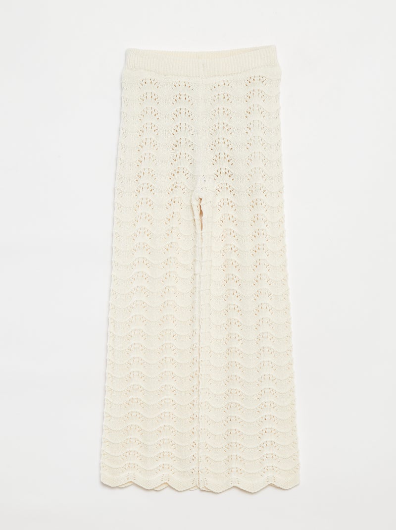 Pantalon en crochet avec motifs Blanc - Kiabi