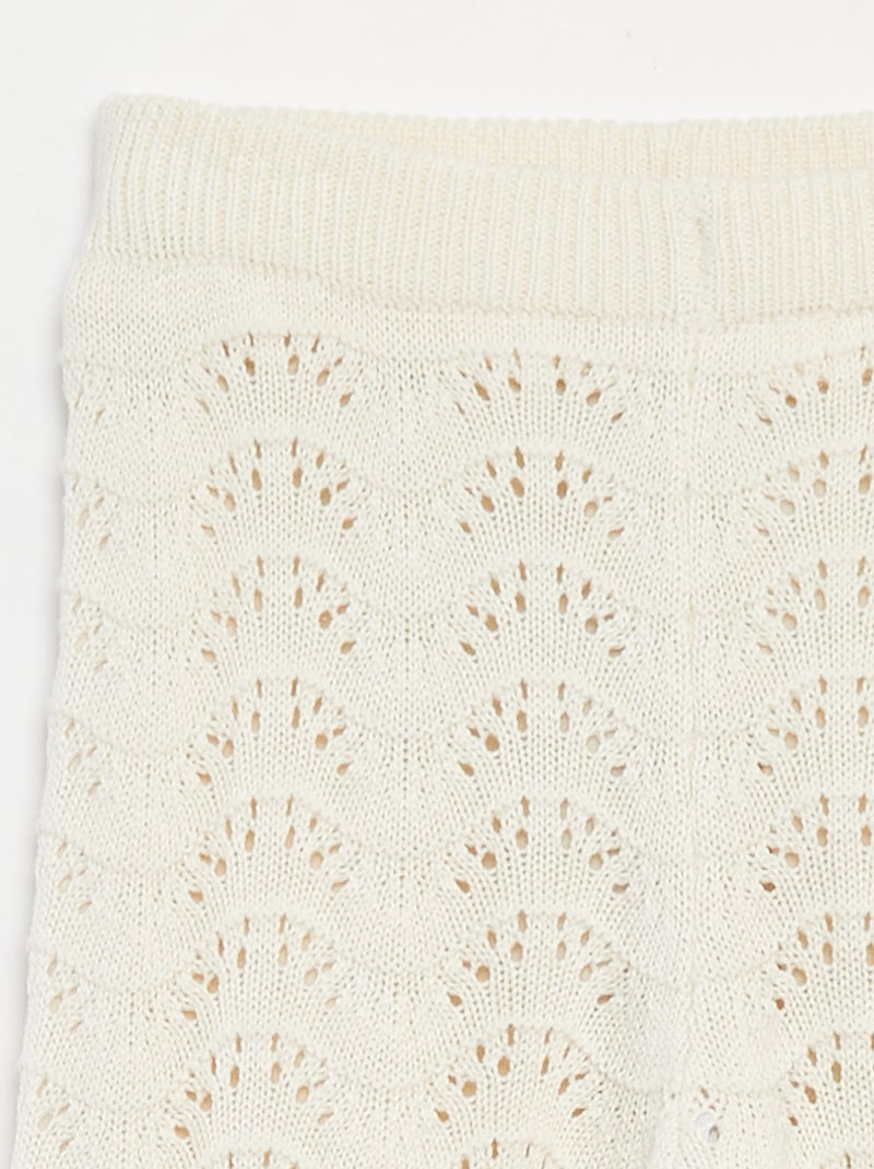 Pantalon en crochet avec motifs Blanc - Kiabi