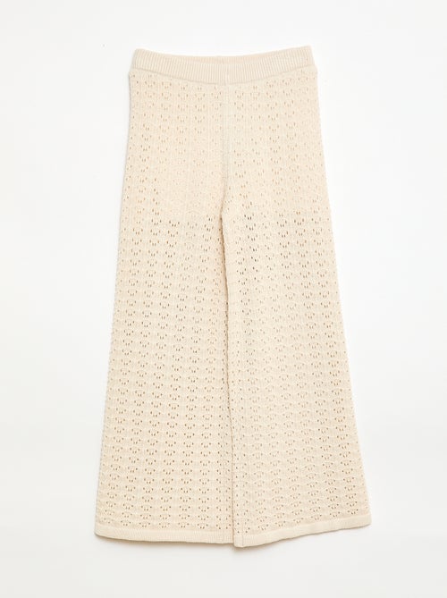Pantalon en crochet forme flare / coupe évasée - Kiabi